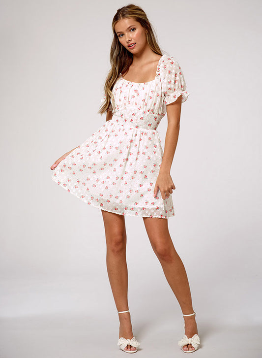 Short Sleeve Floral Tiered Dress