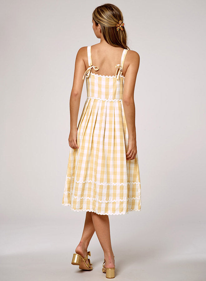 Gingham Check Tiered Dress