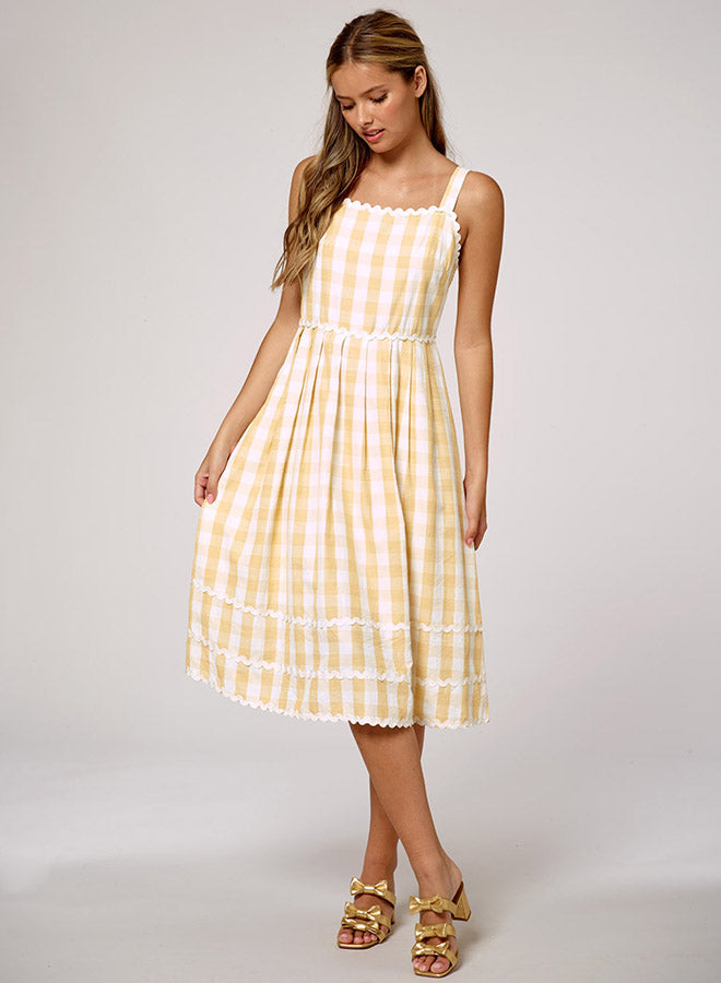 Gingham Check Tiered Dress