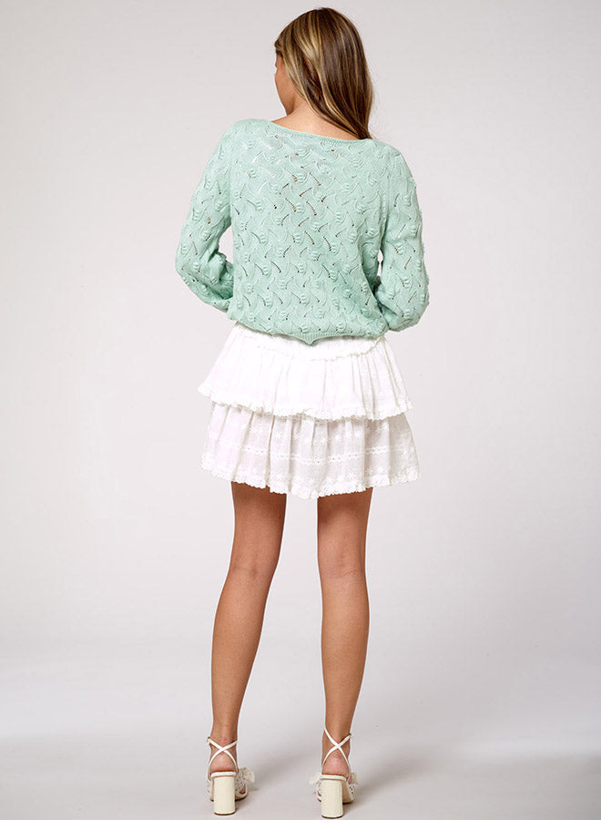 Embroidered Ruffle Skirt