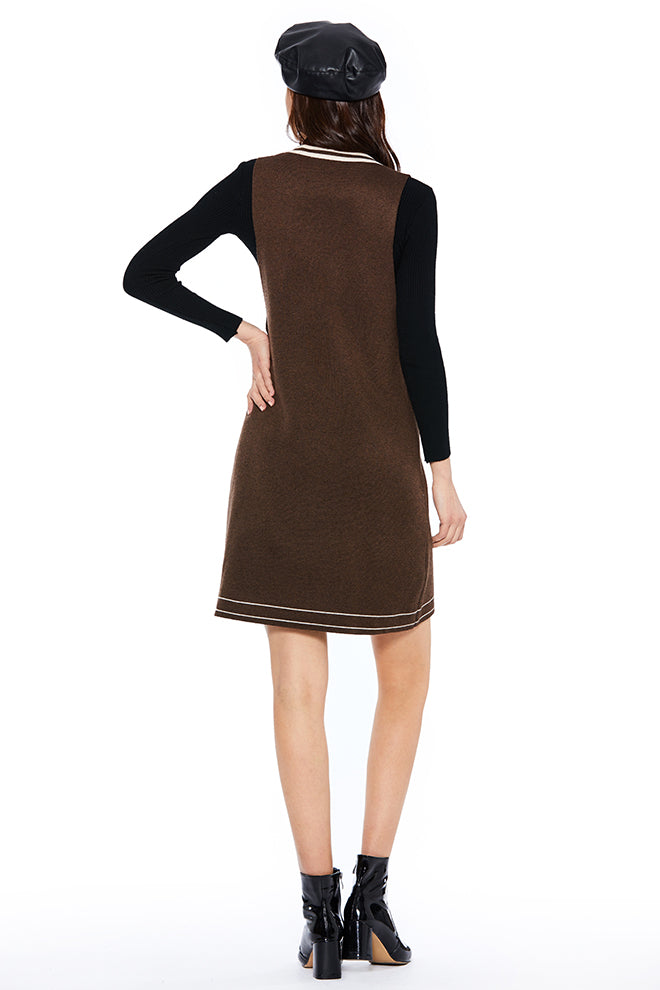 Tie-Front Sleeveless Knitted Dress