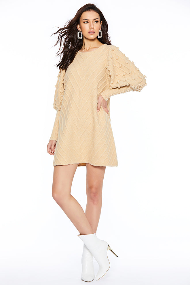 Puff Sleeve Knitted Dress