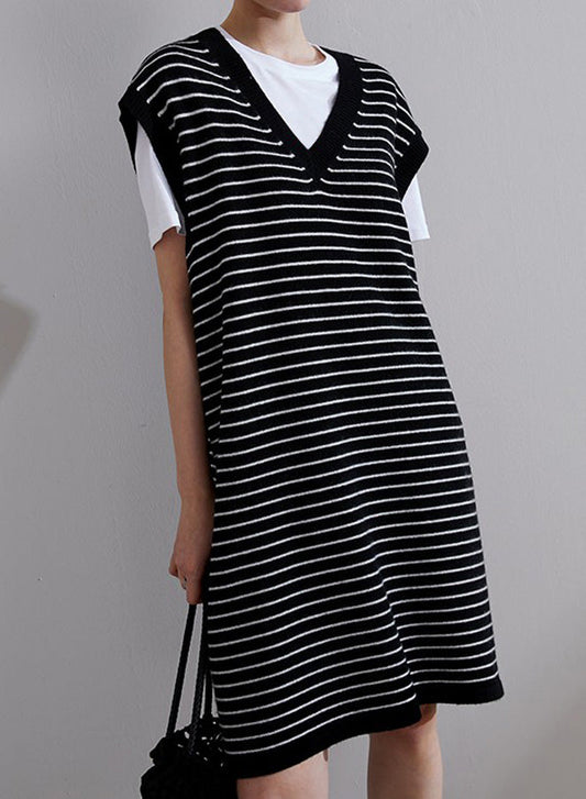 Stripe Sleeveless Vest Dress