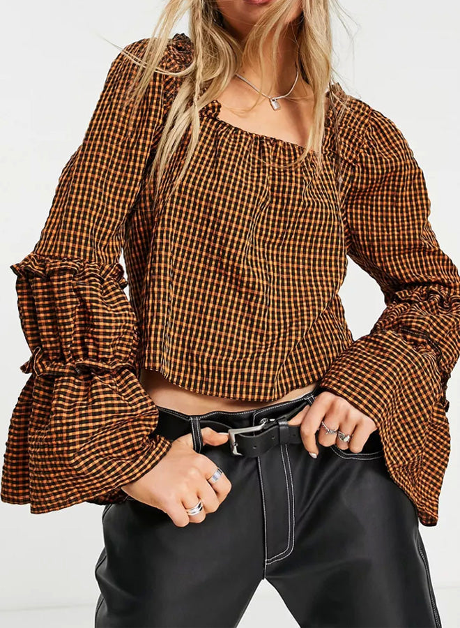 Long Sleeve Square Collar Top