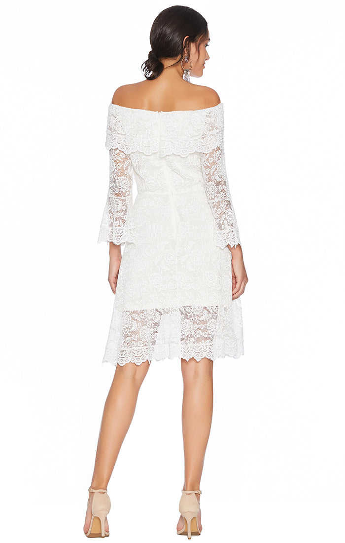 3/4 Trumpet Sleeve Lace Dress