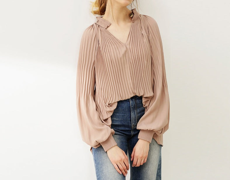 Ruched Lantern Sleeve Top