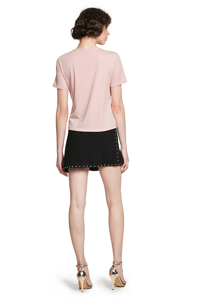 Studded Side-Split Mini Skirt