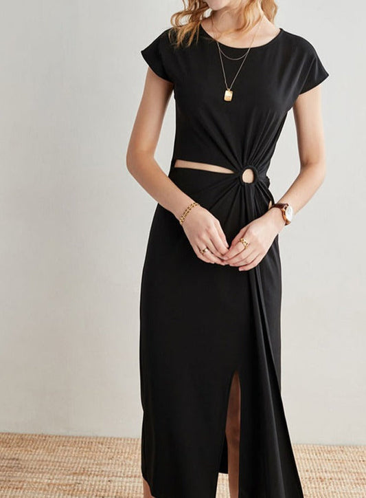 Cutout Pierced Slit Dress