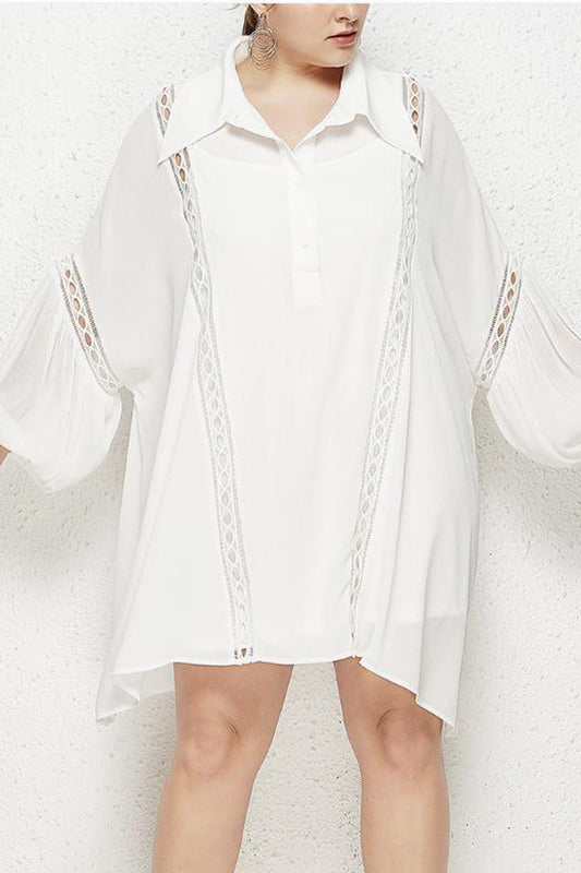 Lace Embroidered Casual Dress