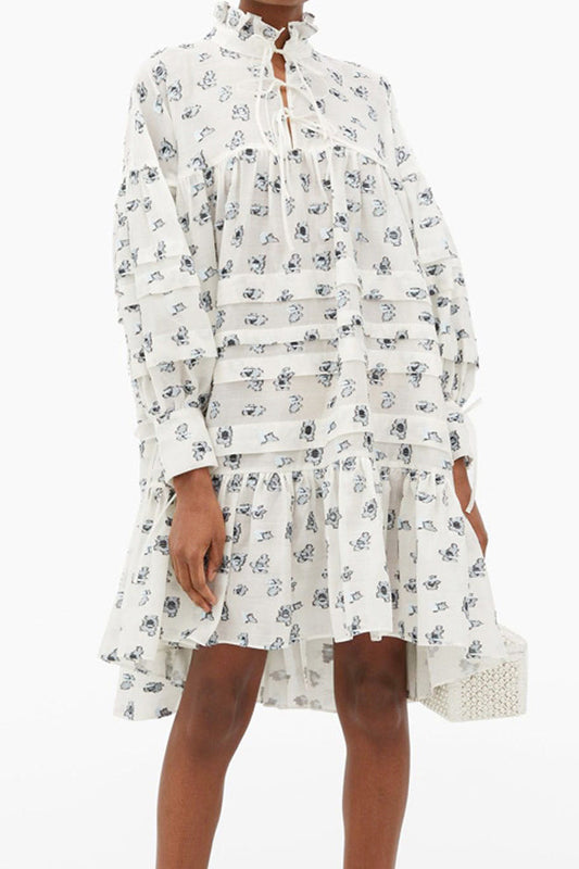Floral Printed Ruffle Dress